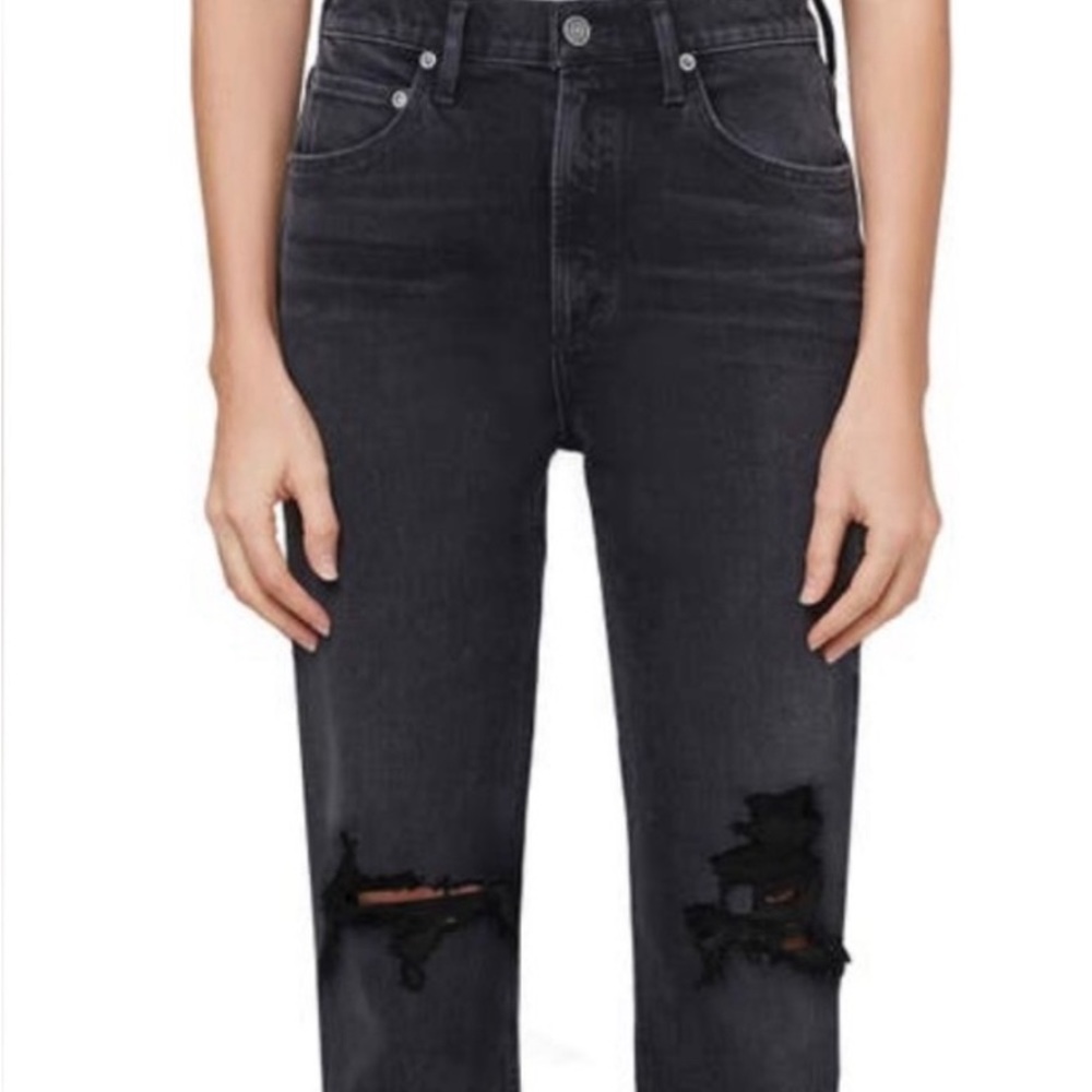 Agolde black wilder straight leg jean size 26